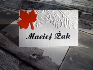 Winietki ślubne tłoczone Jesienne Liście