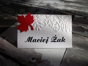 Winietki ślubne tłoczone Jesienne Liście