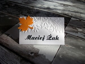 Winietki ślubne tłoczone Jesienne Liście