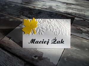 Winietki ślubne tłoczone Jesienne Liście