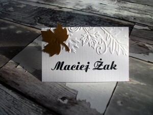 Winietki ślubne tłoczone Jesienne Liście