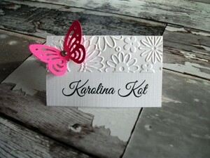 Winietki ślubne tłoczone Motyle