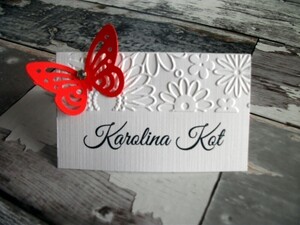 Winietki ślubne tłoczone Motyle