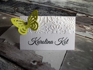Winietki ślubne tłoczone Motyle