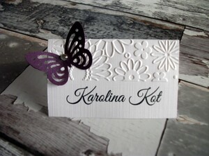 Winietki ślubne tłoczone Motyle