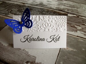 Winietki ślubne tłoczone Motyle