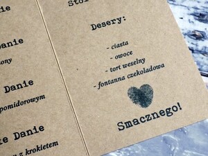 Menu weselne Retro ekologiczne usta wąsy AW-MR