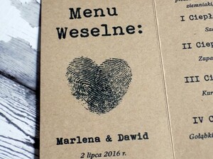 Menu weselne Retro ekologiczne usta wąsy AW-MR