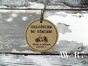 Zawieszki na alkohol weselny Retro okrągła AW-ZO