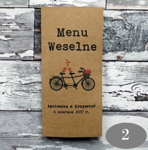 Menu weselne Retro ekologiczne usta wąsy AW-MR