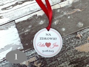 Zawieszki na alkohol weselny Kolorowe Serca