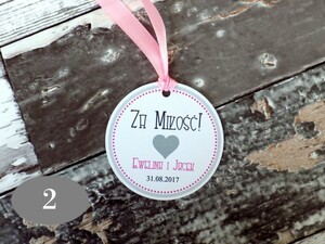 Zawieszki na alkohol weselny Kolorowe Serca