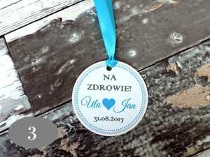 Zawieszki na alkohol weselny Kolorowe Serca