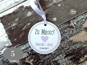 Zawieszki na alkohol weselny Kolorowe Serca