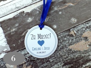 Zawieszki na alkohol weselny Kolorowe Serca