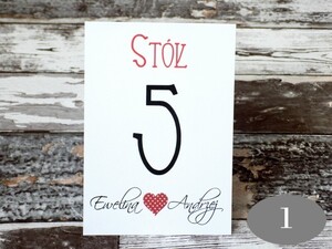 Numery stolików z Sercem AW-NSS