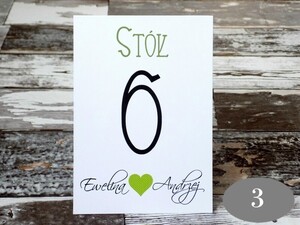 Numery stolików z Sercem AW-NSS