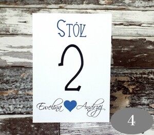 Numery stolików z Sercem AW-NSS