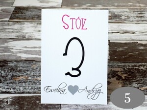 Numery stolików z Sercem AW-NSS