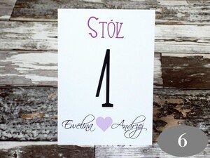 Numery stolików z Sercem AW-NSS