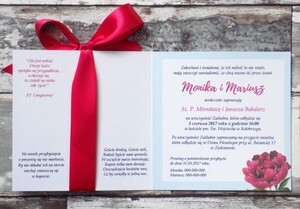 Zaproszenie wianek piwonia fuksja AW-P1