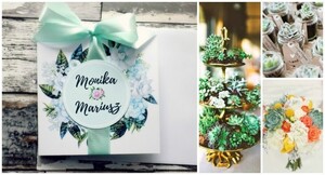 Zaproszenie wianek Mięta i Sukulenty AW-MS1