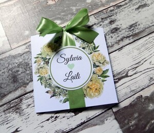 Zaproszenie wianek róża Piwonie Greenery AW-PG1