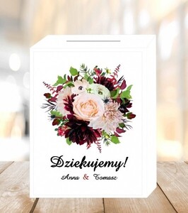 Pudełko na koperty bukiet bordo AW-PK11