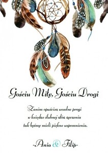 Księga Gości boho pióra łapacz snów AW-KG2