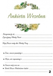 Księga Gości z ankietą piwonia greenery AW-KSA10