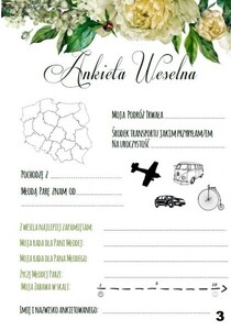 Księga Gości z ankietą piwonia greenery AW-KSA10