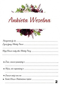 Księga Gości z ankietą bukiet  dalia kreomowa bordo AW-KGA8