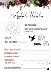 Księga Gości z ankietą bukiet  dalia kreomowa bordo AW-KGA8