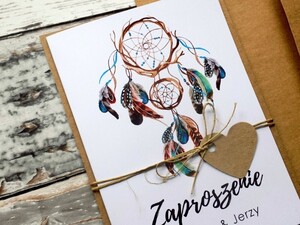 Zaproszenia ślubne rustykalne Łapacz Snów