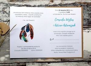 Zaproszenia ślubne rustykalne Łapacz Snów