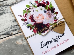 Zaproszenia ślubne rustykalne Dalia Marsala