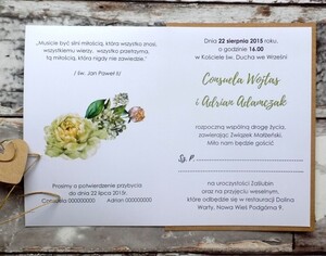 Zaproszenia ślubne rustykalne Wianek Greenery