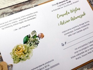 Zaproszenia ślubne rustykalne Wianek Greenery