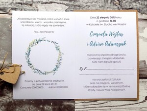 Zaproszenia ślubne rustykalne Eukaliptus