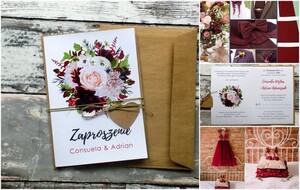 Zaproszenia ślubne rustykalne Dalia Marsala