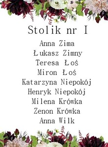 Plan Stołów bukiet dalia marsala bordo AW-PSDM