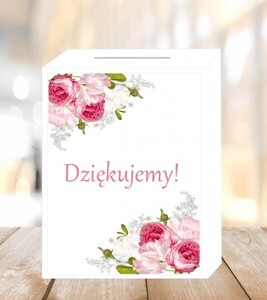 Pudełko na koperty tulipany piwonie PINKLOVE AW-PK12