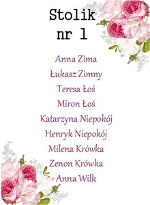 Plan Stołów tulipan piwonie PINKLOVE AW-PSPL