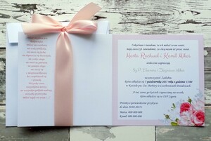 Zaproszenie wianek tulipany róże piwonia PinkLove AW-ZPL1