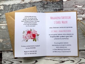 Zaproszenia ślubne rustykalne Tulipan i Dzika Róża