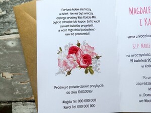 Zaproszenia ślubne rustykalne Tulipan i Dzika Róża