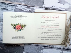 Zaproszenia ślubne boho Sukulent Róża