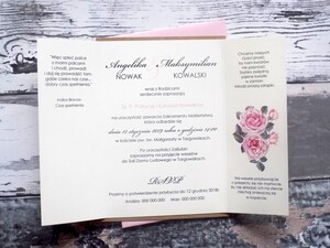 Zaproszenia ślubne z kalką Pudrowe róże