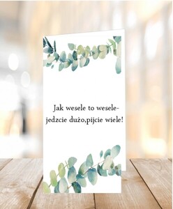 Menu weselne eukaliptus wianek AW-MW03