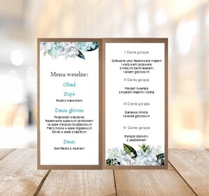 Menu weselne eko miętowe sukulenty AW-ME10